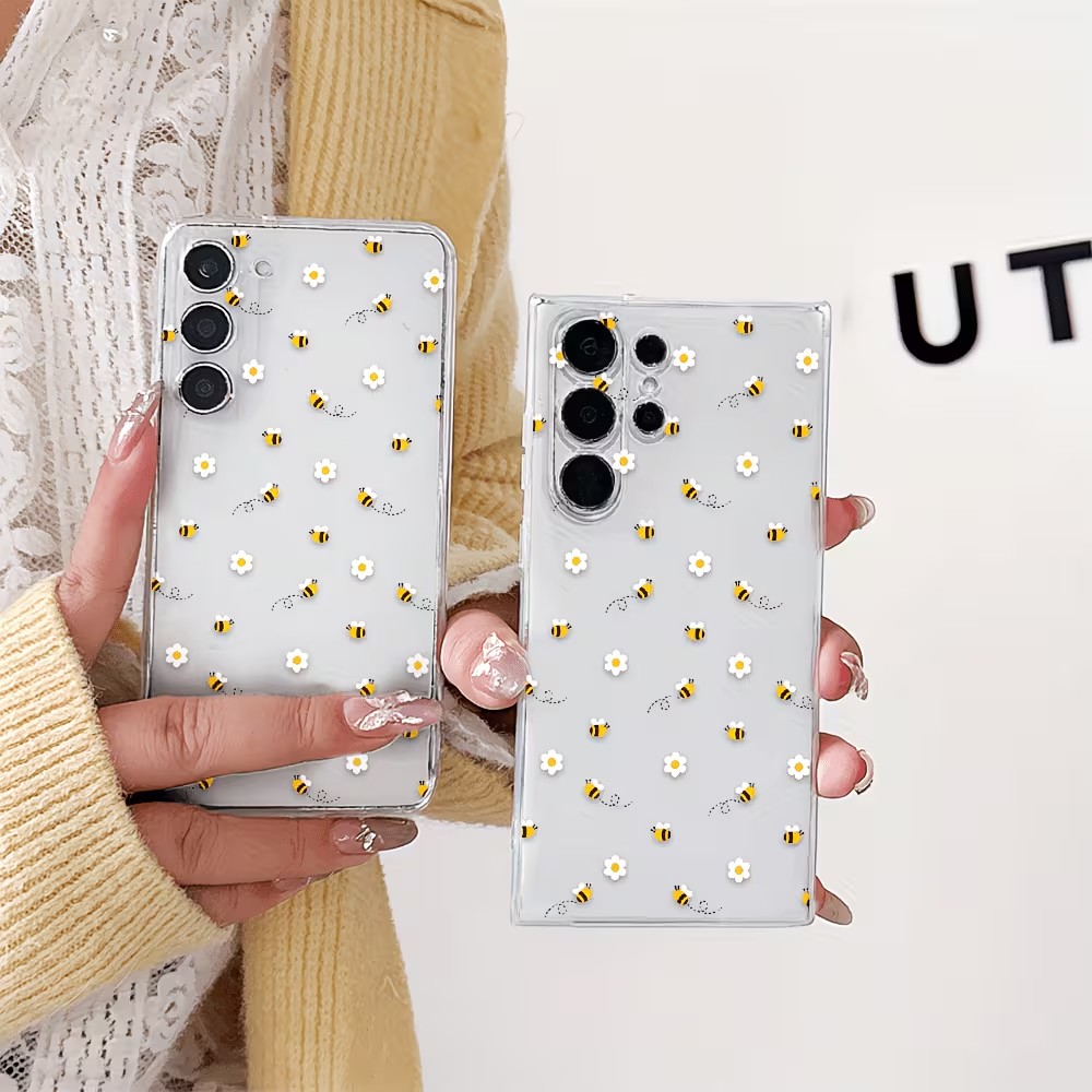 Transparent TPU Cute Bee Daisy - Samsung Galaxy A55 ulasan dan harga
