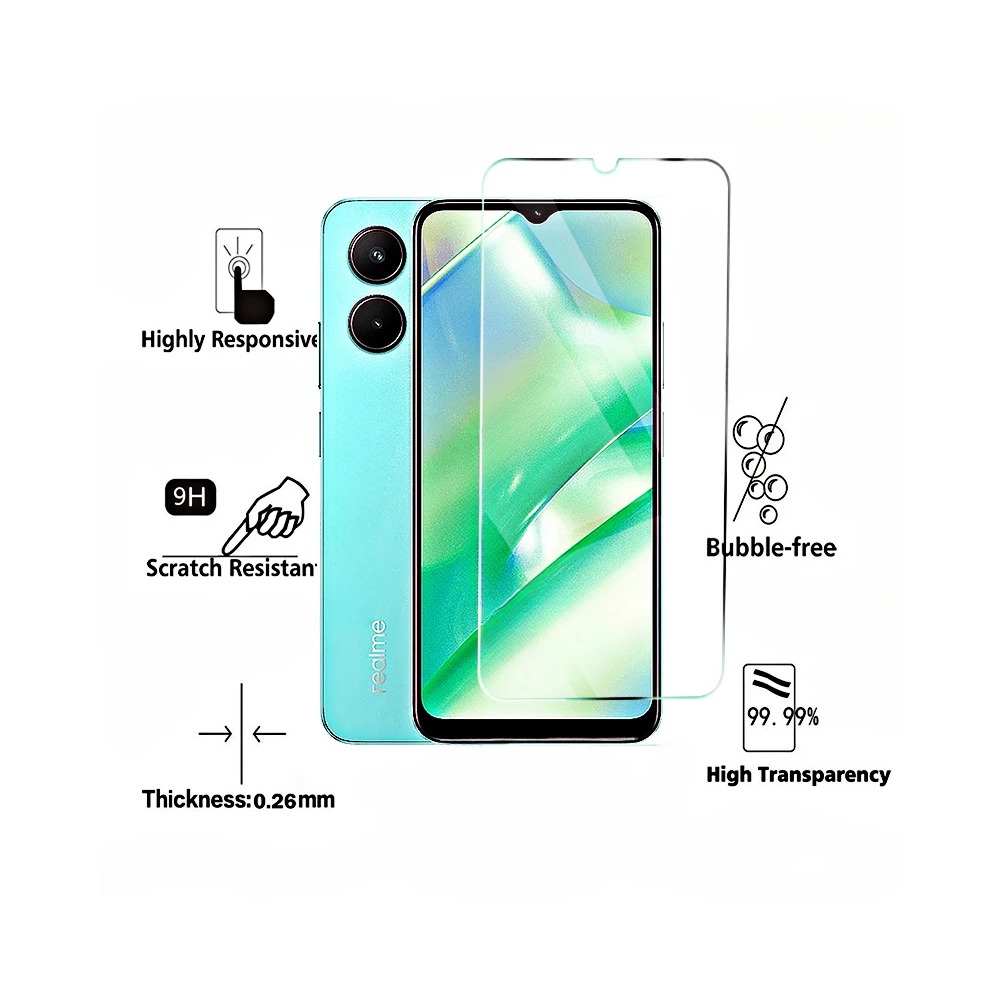 4PCS Tempered Glass For Realme - Realme C67 ulasan dan harga